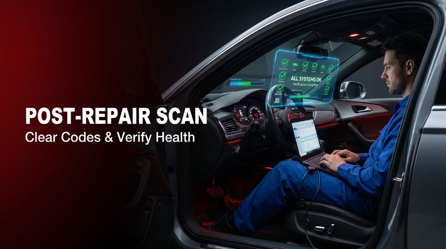 Post-repair-ADAS-vehicle-diagnostic-at-Collision-Logic-Iowa